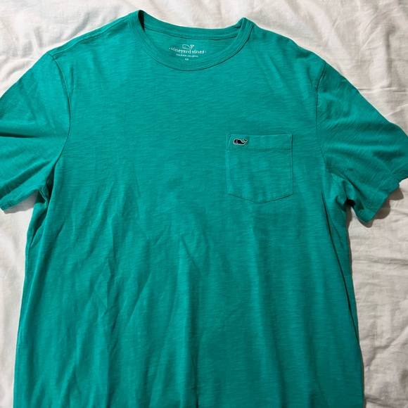 Vineyard Vines Teal Tee with Whale Logo - Picture 3 of 3